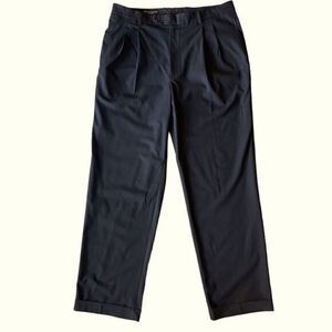 Banana Republic Smithfield Black Wool Blend Pleated Dress Pants Men’s Size 40L